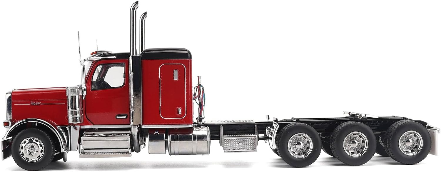 1:32 Scale Peterbilt Model 589 131-inches-BBC 58-inches-Sleeper Tridem-Axle Legendary Package Truck Tractor (Legendary-Red Color) - Transport Series