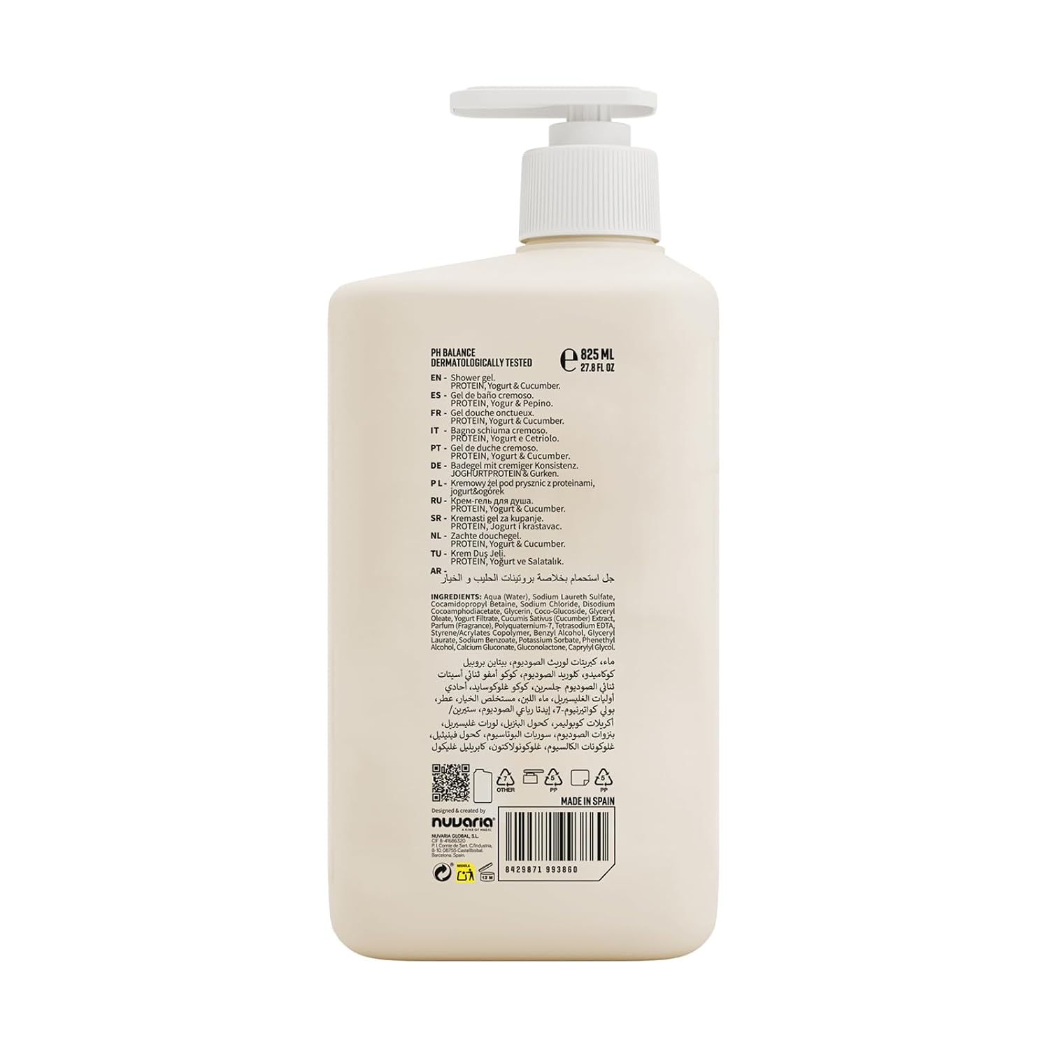Dicora Urban Fit Shower Gel - Women and Mens Body Wash for All-Day Hydration - Prevents Premature Aging with Vitamin C - Citrus and Peach - 25.4 oz
