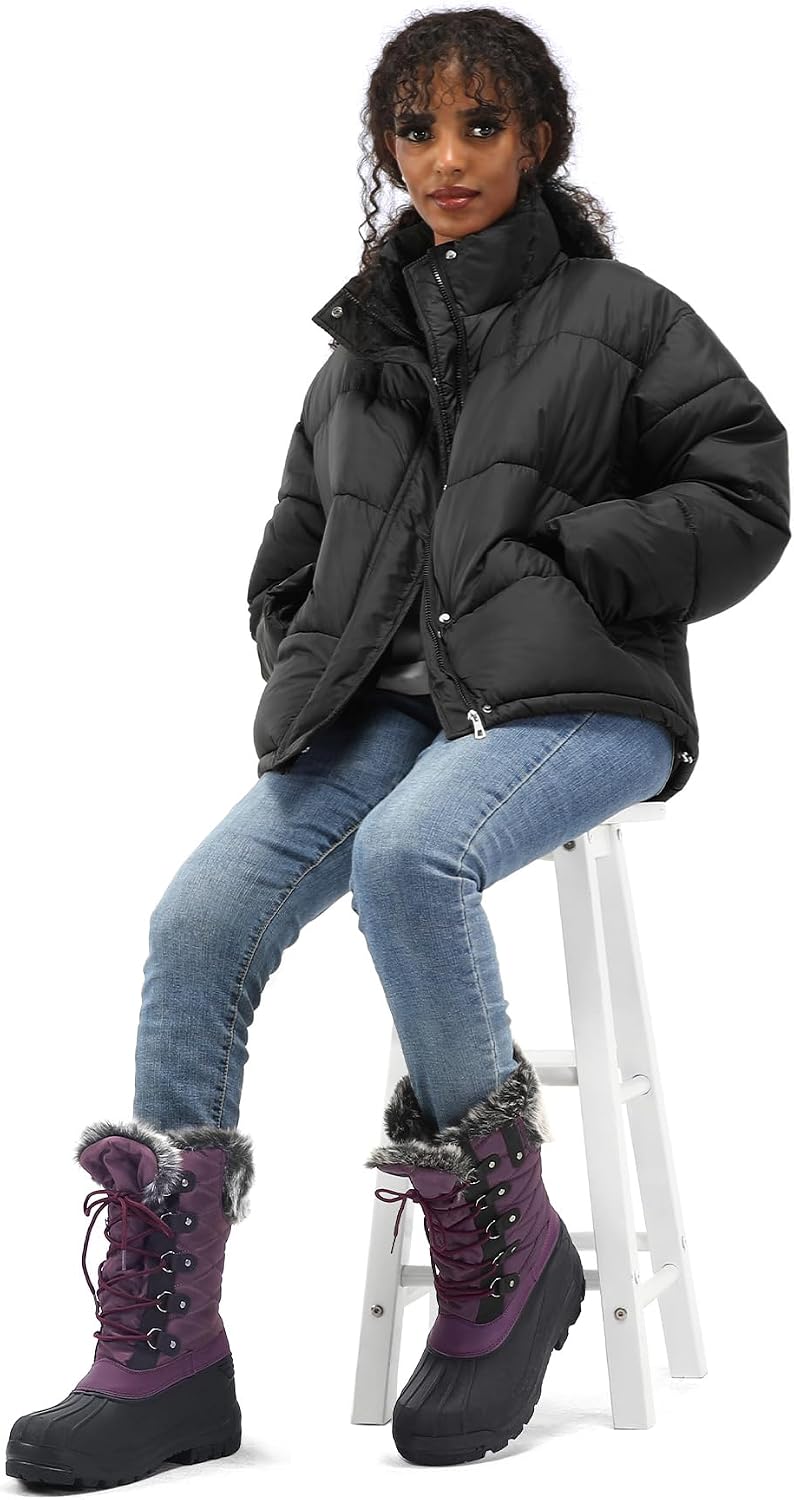 mysoft Women's Snow Boots Waterproof Mid-Calf Winter Boots