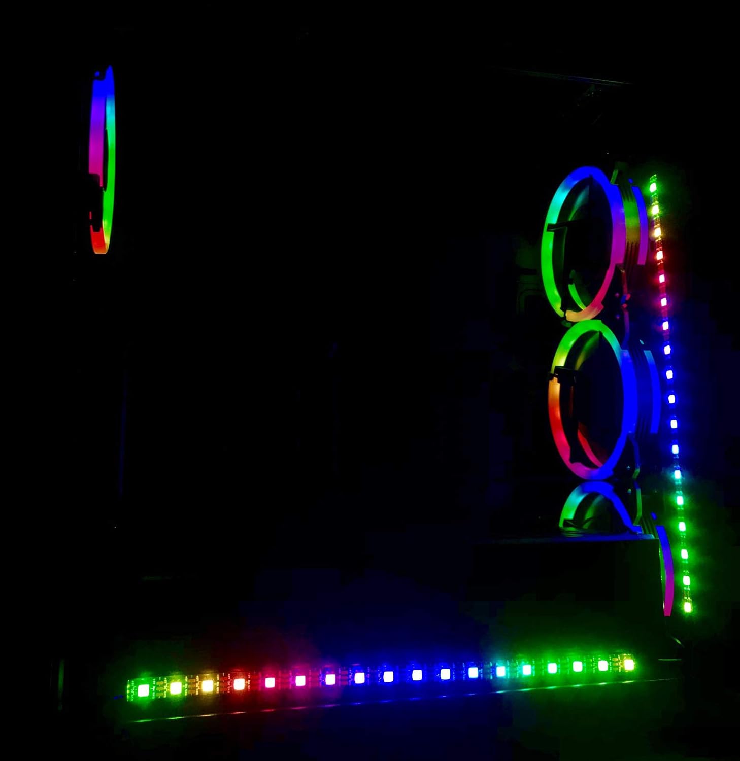 Apevia ST4-RGB Spectra 120mm Silent RGB Fan 4-Pack with Remote Control