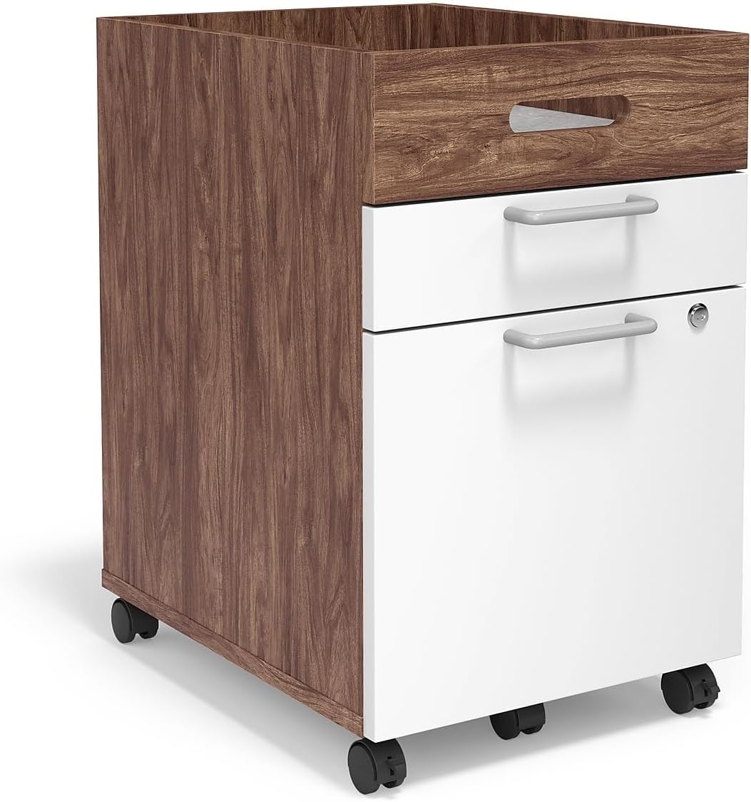 Union & Scale Staples Essentials 3-Drawer Vertical File Cabinet, Letter & Legal Size Documents, Lockable & Mobile, 21.3" D x 15.6" W x 24.3" H, Natural