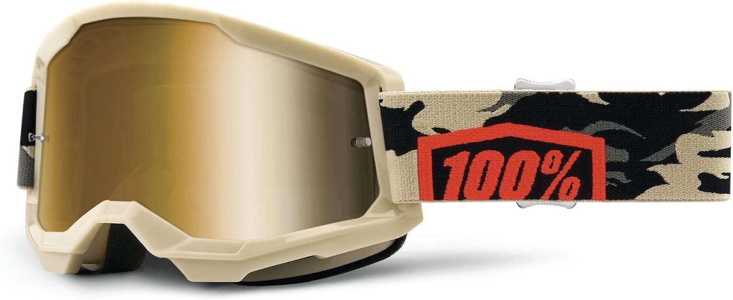 100% STRATA 2 Goggles - Sports Goggles for Motocross & Mountain Biking - Eyewear for Bike Riders - Motocross Eyewear for Men