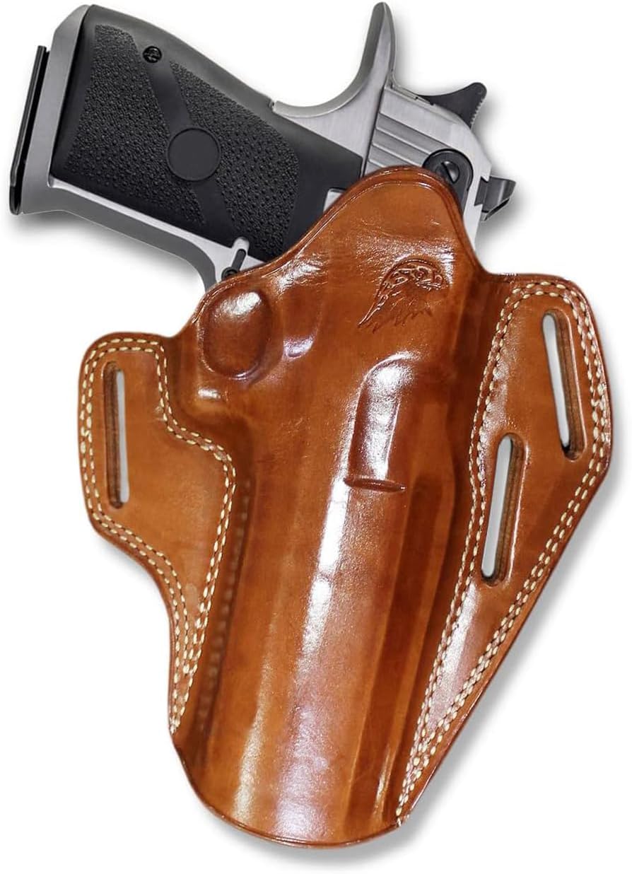 Premium The Ultimate Leather OWB Pancake Holster Fits, Desert Eagle All Calibers with 6” Barrel, Right Hand Draw, Brown Color