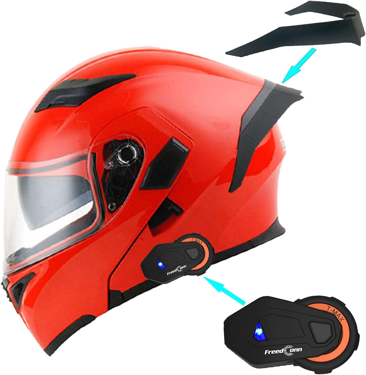 1Storm Motorcycle Modular Full Face Helmet Flip up Dual Visor Sun Shield: HB89