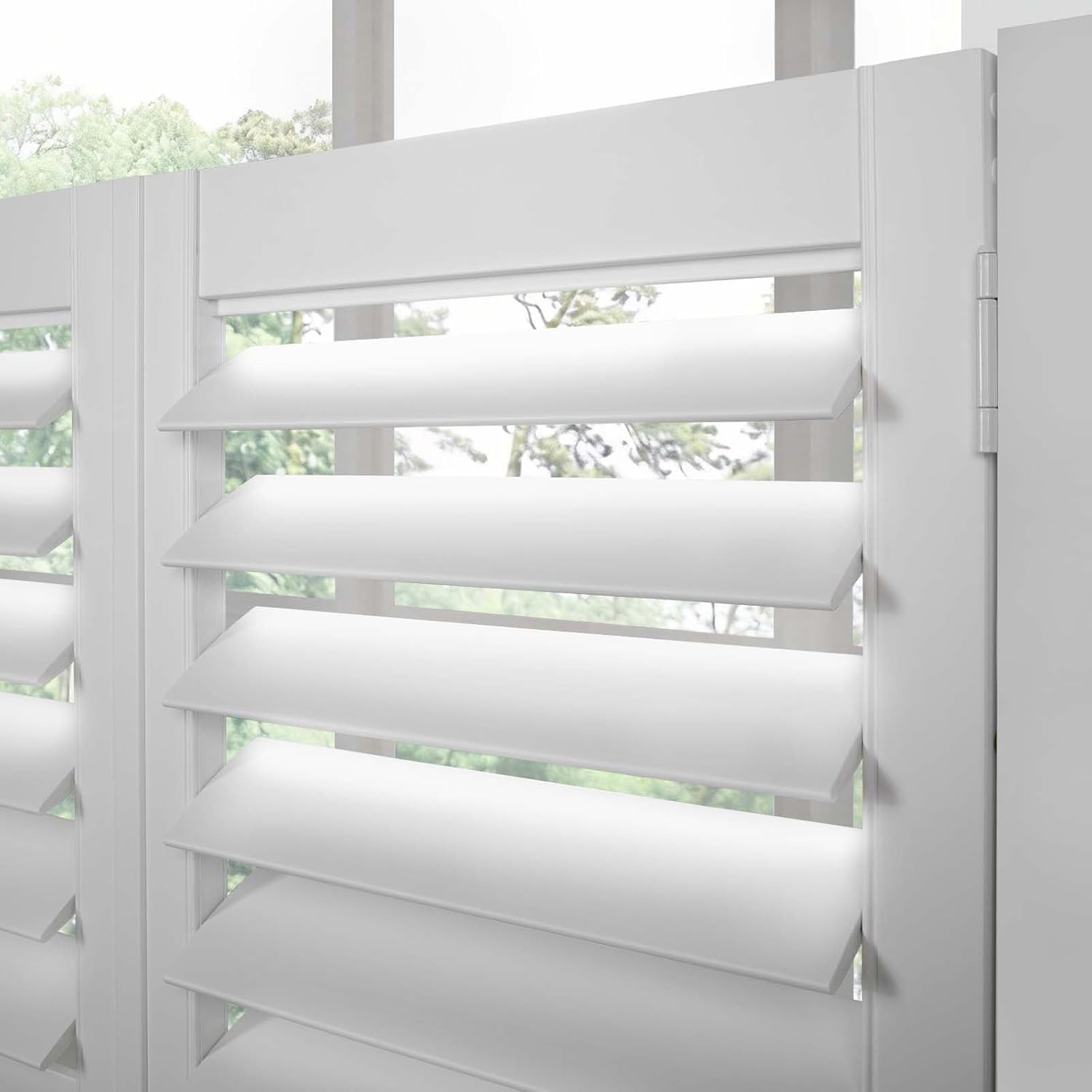 TWOPAGES Cafe Plantation Shutters for Interior Window, Custom Wood Blinds | Made to Oder, Wood Blinds, Adjustable Louvers, Cafe Half Window Design