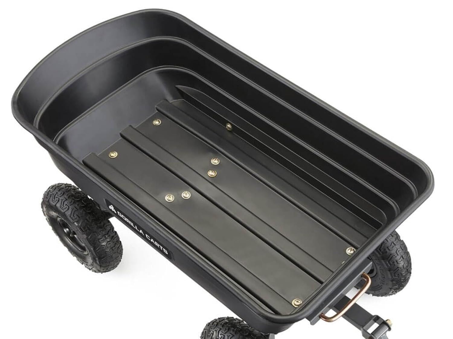 Gorilla Carts Poly Garden Dump Garden Cart with Easy to Assemble Steel Frame, Camping Wagon with Quick Release System, 1200 Pound Capacity, and 13 Inch Tires | 1,200-lb Capacity, 6 Cu Ft Tub Poly Dump Cart with Quick-Release Dump for Bigger Yard Cleanup…