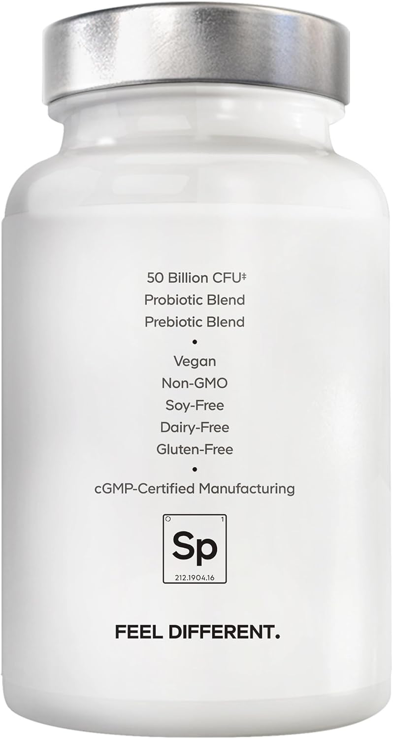 Amen SBO Probiotics Supplement, 50 Billion CFU, Prebiotics, 60 Capsules | Soil-based probiotic 50 billion CFU with prebiotics blend, sprouted broccoli