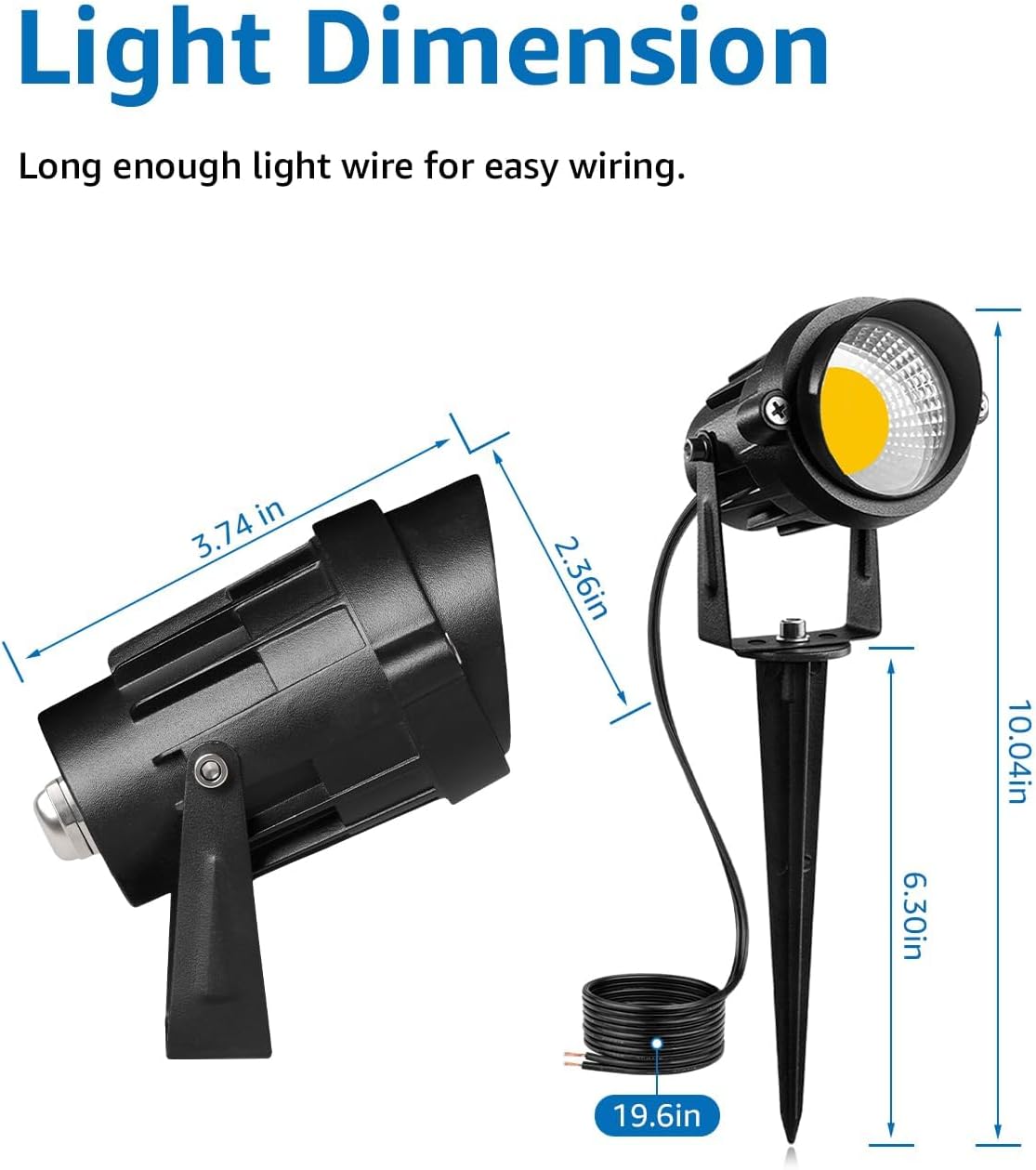 SUNVIE Low Voltage LED Landscape Lights with Spike Stand & Connector 12Pack