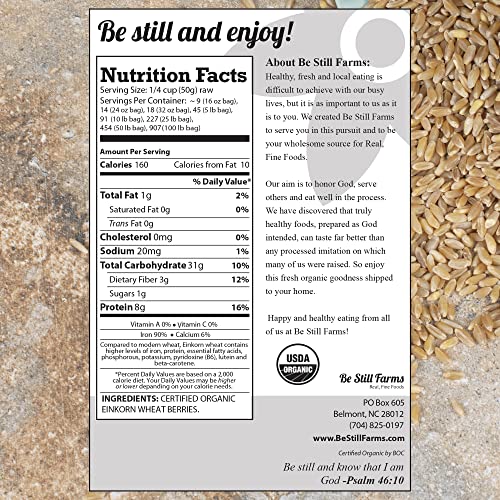 Organic Einkorn Farro Grain 4.8 lb - Einkorn Wheat Berries Bulk Whole | Ancient Grains Ideal for Soup, Flour, Bread - High in Fiber - USA Grown | USDA Certified | Vegan | Non-GMO