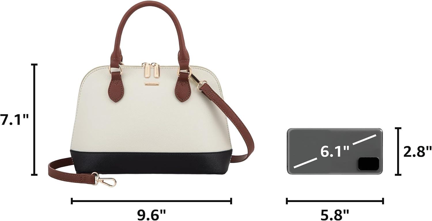 LOVEVOOK Purse for Women, Crossbody Dome Satchel Handbag with Double Zip