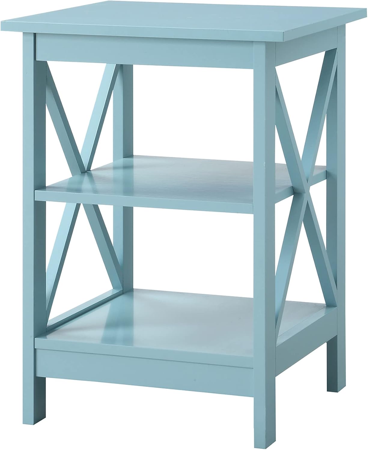 Convenience Concepts Oxford End Table 15.75" - Modern Living Room Table with Storage Shelves, Transitional Nightstand Side Table for Home Decor and Display, Espresso