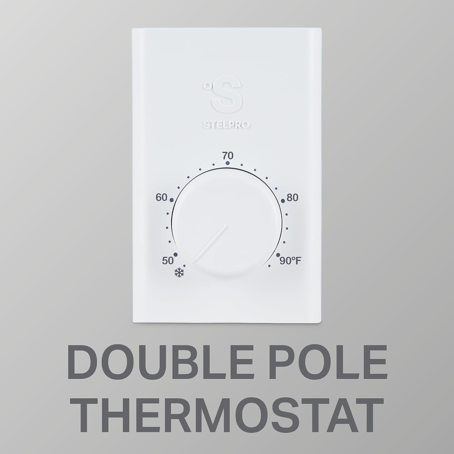 Stelpro Line Voltage Wall Thermostat - Single Pole 240V - SWT1F - White | Fits electric baseboards convectors and fan heaters, Mechanical dial, No batteries or programming, 240V rated