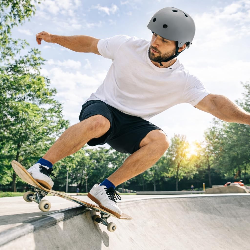 Skateboard Helmet,BMX Bike Multi-Sport Helmet for Youth,Men Women