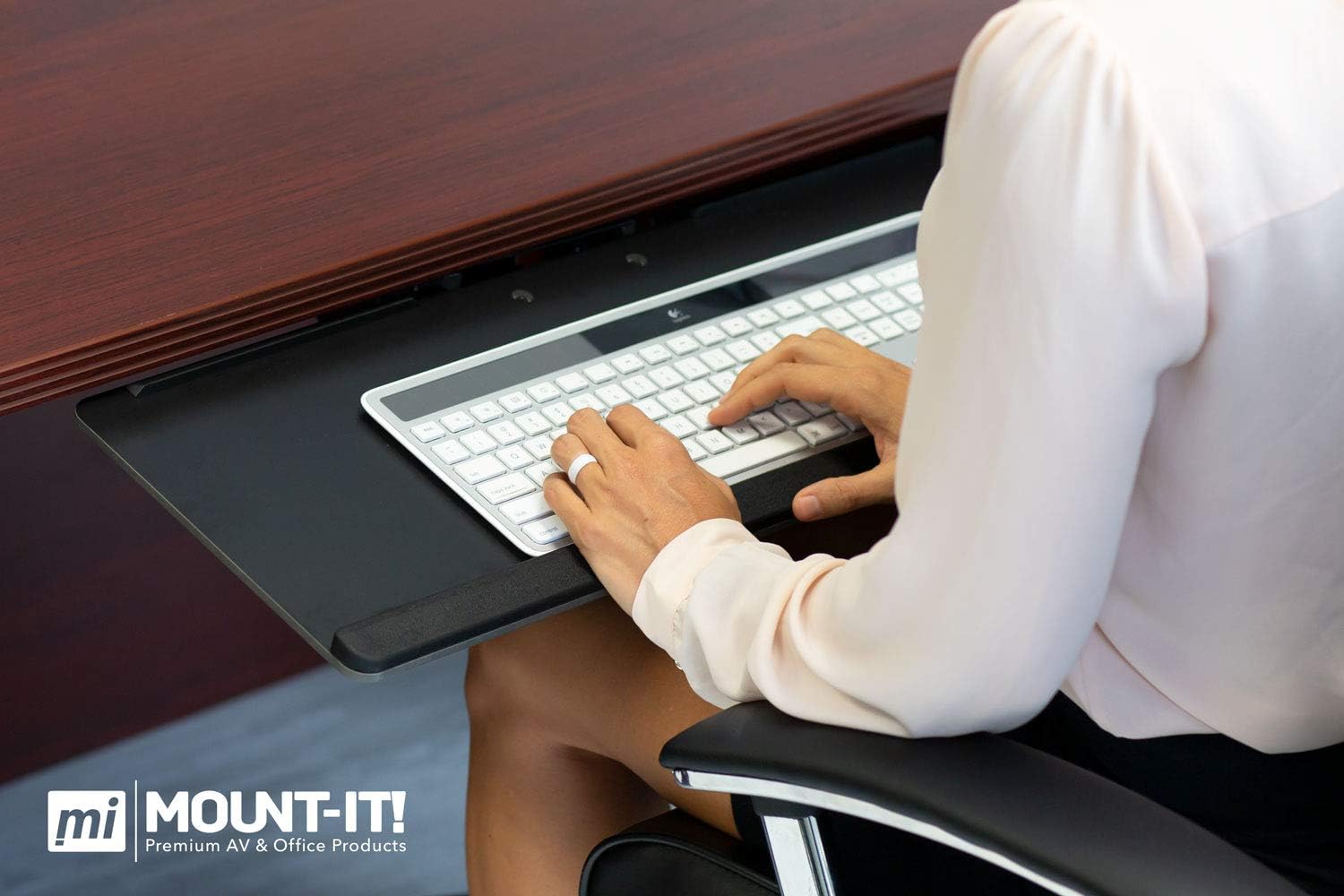 Mount-It! Keyboard Tray Under Desk, Full Motion Computer Keyboard and Mouse Tray, Slide Out Ergonomic Keyboard Drawer with Gel Wrist Pad, 26" Wide