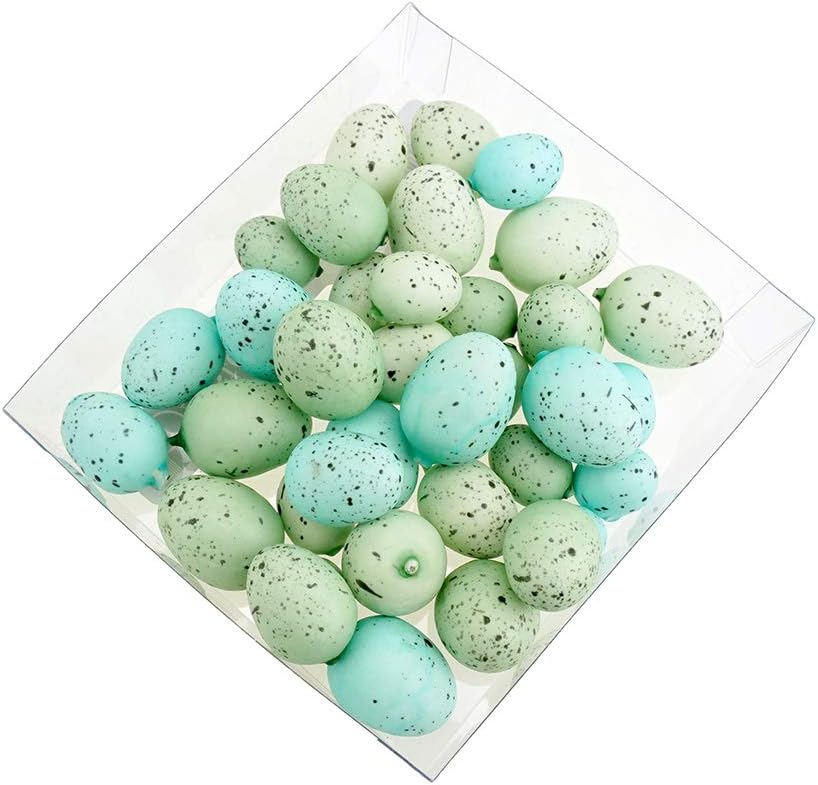 Homeford Mini Decorative Speckled Eggs, Robin Blue Green, 1-inch, 36-piece
