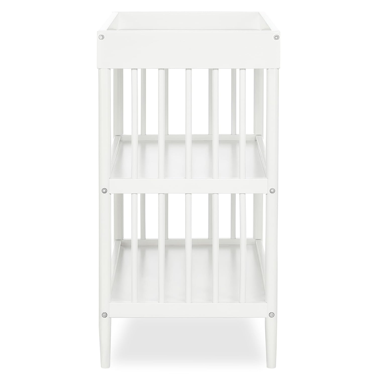 Dream On Me Clover Changing Table with Rounded Spindles in White