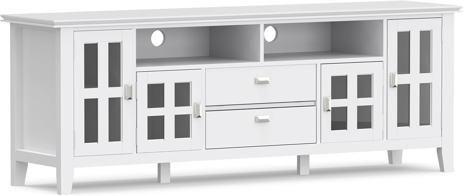 SIMPLIHOME Artisan 53" Wide Solid Wood TV Stand in Russet Brown