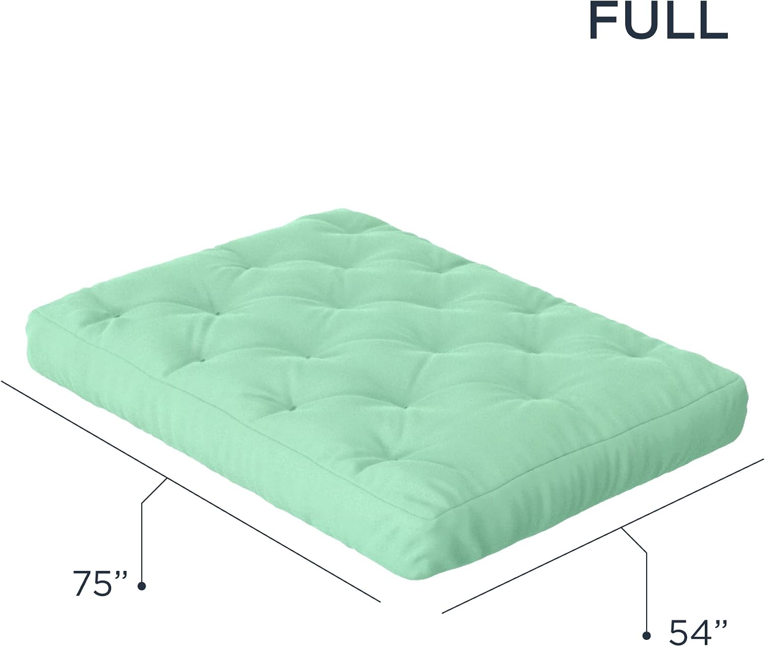 Royal Sleep Products by The Futon Factory 12 inch Foam Futon Mattress - Solid Black Fabric - Full Size - CertiPUR Certified Foams - Made in USA - (Frame not Included)
