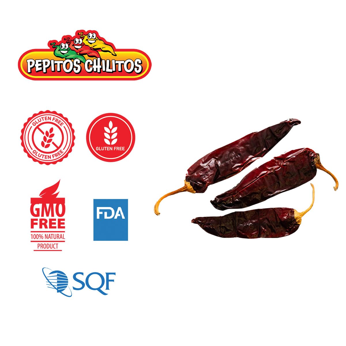 PEPITOS CHILITOS Chile Guajillo 16 oz. Resealable Bag - Natural and Premium - Great For Mexican Recipes Like Salsa, Tamales, and Stews.