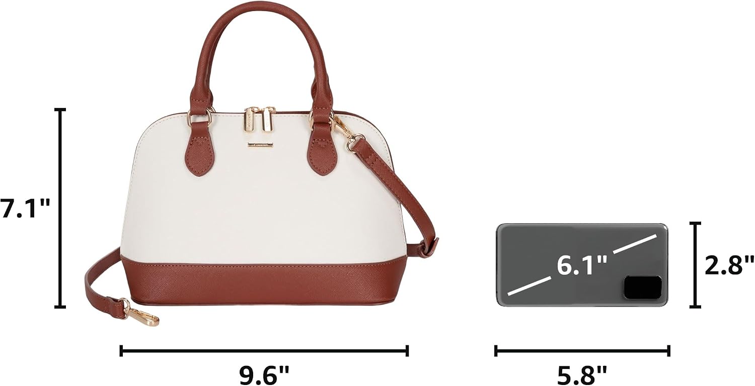 LOVEVOOK Purse for Women, Crossbody Dome Satchel Handbag with Double Zip