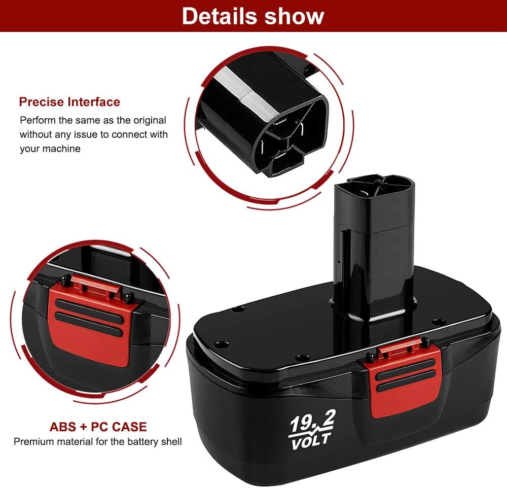 2 Packs 3.6Ah C3 Battery Replacement for Craftsman 19.2V Battery DieHard C3 | Compatible with Craftsman 19.2 Volt Battery 315.115410 315.11485 130279005 1323903 120235021 11375 Cordless Drills