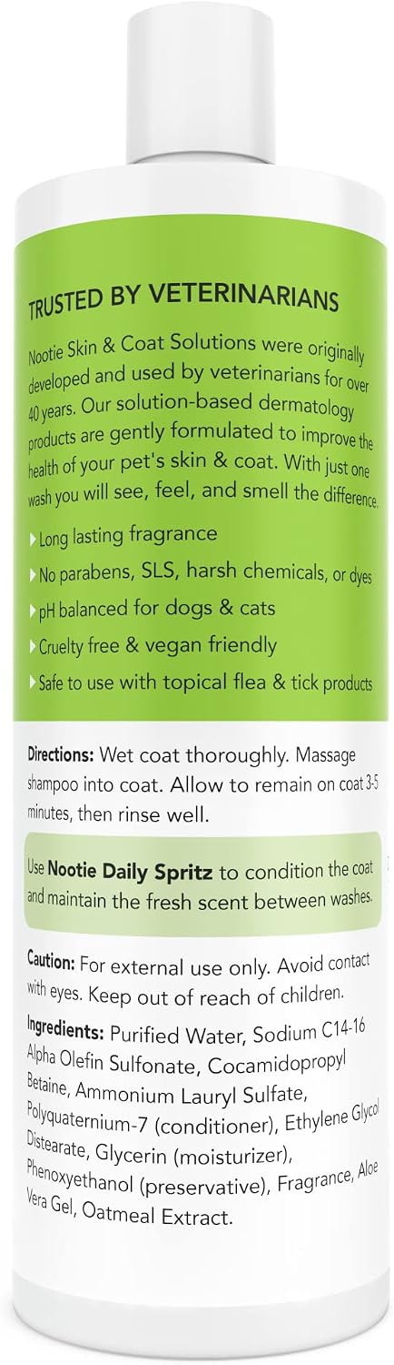 Nootie Cucumber Melon Pet Shampoo for Dogs & Cats, Gentle Oatmeal Formula | 16 oz, dog wash for sensitive skin, helps relieve dry itchy skin for dogs, natural ingredients, cleans & conditions