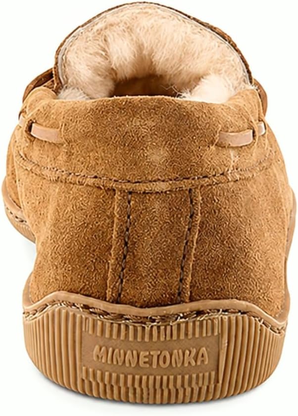 Minnetonka Men's Sheepskin Hardsole Slipper