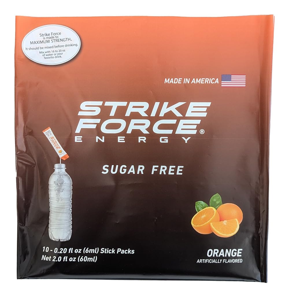 Strike Force Energy Drink Mix - Original Flavor - Natural Tasting Caffeine Drink - Turn Any Drink into a Healthy Energy Drink - Zero Calories, Keto Friendly, Sugar Free, Pre Workout (40 Liquid Packs)