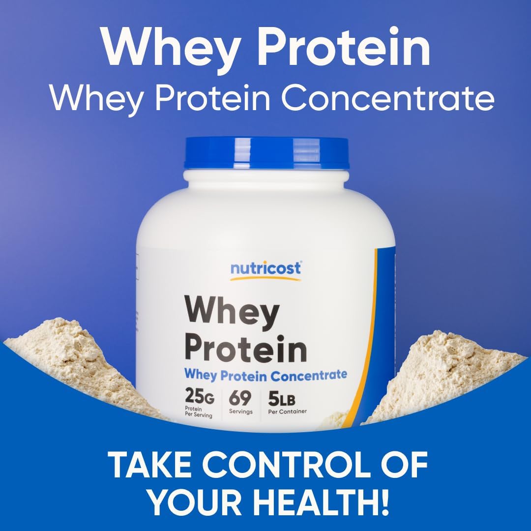 Nutricost Whey Protein Concentrate Powder (Unflavored) 2LBS, Gluten Free | GMO-Free