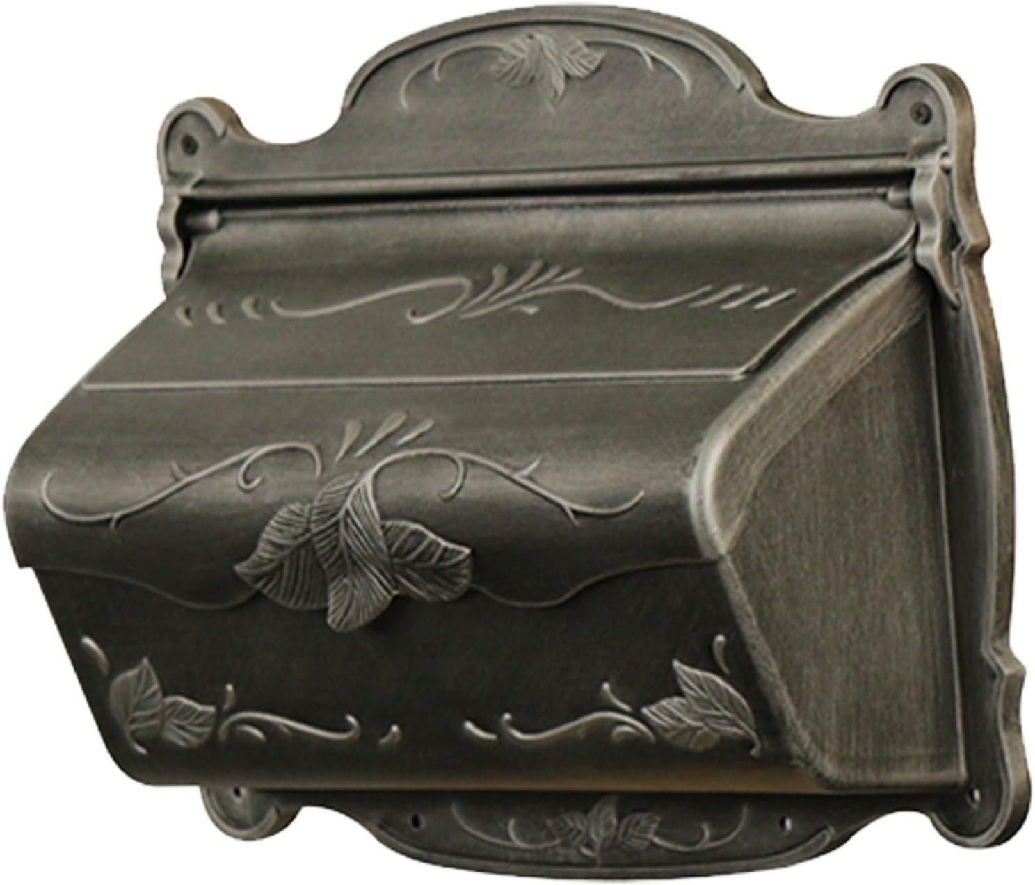 Special Lite Floral Horizontal Wall Mount Mailbox - Black Aluminum Mailbox for Wall Mount - SHF-1001-BLK