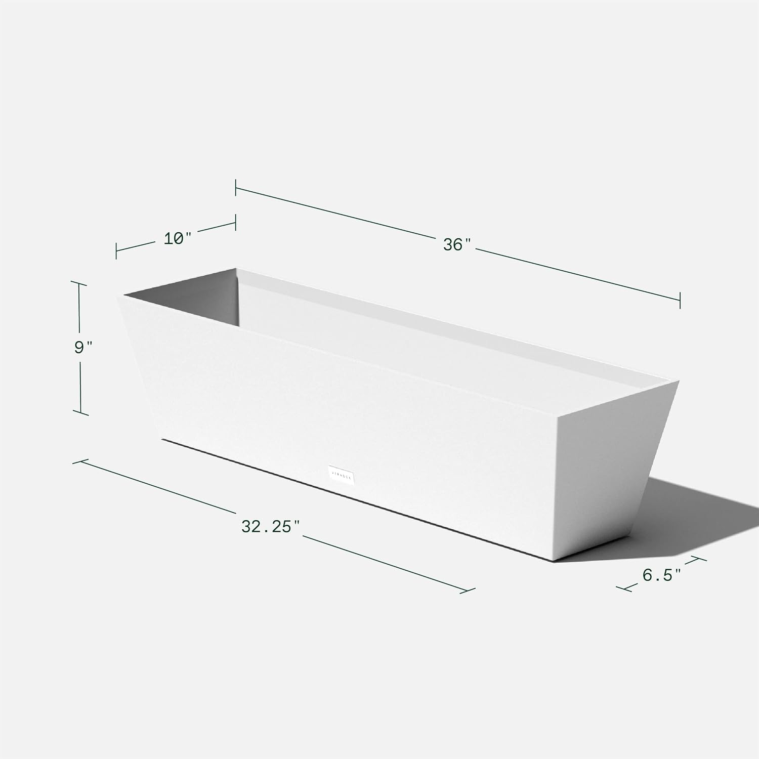 Veradek Pure Series Window Box Planter - Tapered Outdoor Planter | Made From Durable Plastic With Pre-Drilled Drainage Holes. Modern Patio/Tabletop Décor for Plants and Flowers