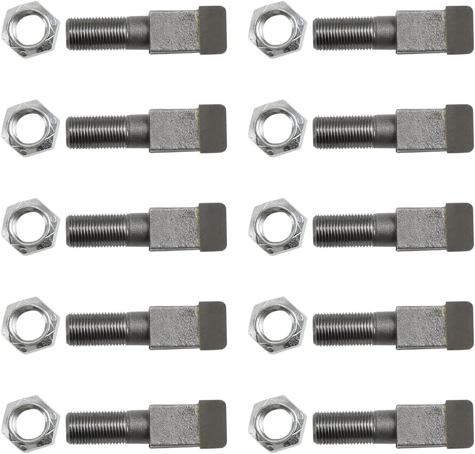 10 PACK 2-7/8"Lx3/4"W Stump Grinder Teeth with 5/8" Nuts Carbide Tipped | Compatible with Baumalight 1P24/Ashland FS19/Shaver SC50/JCB/Bradco SG26