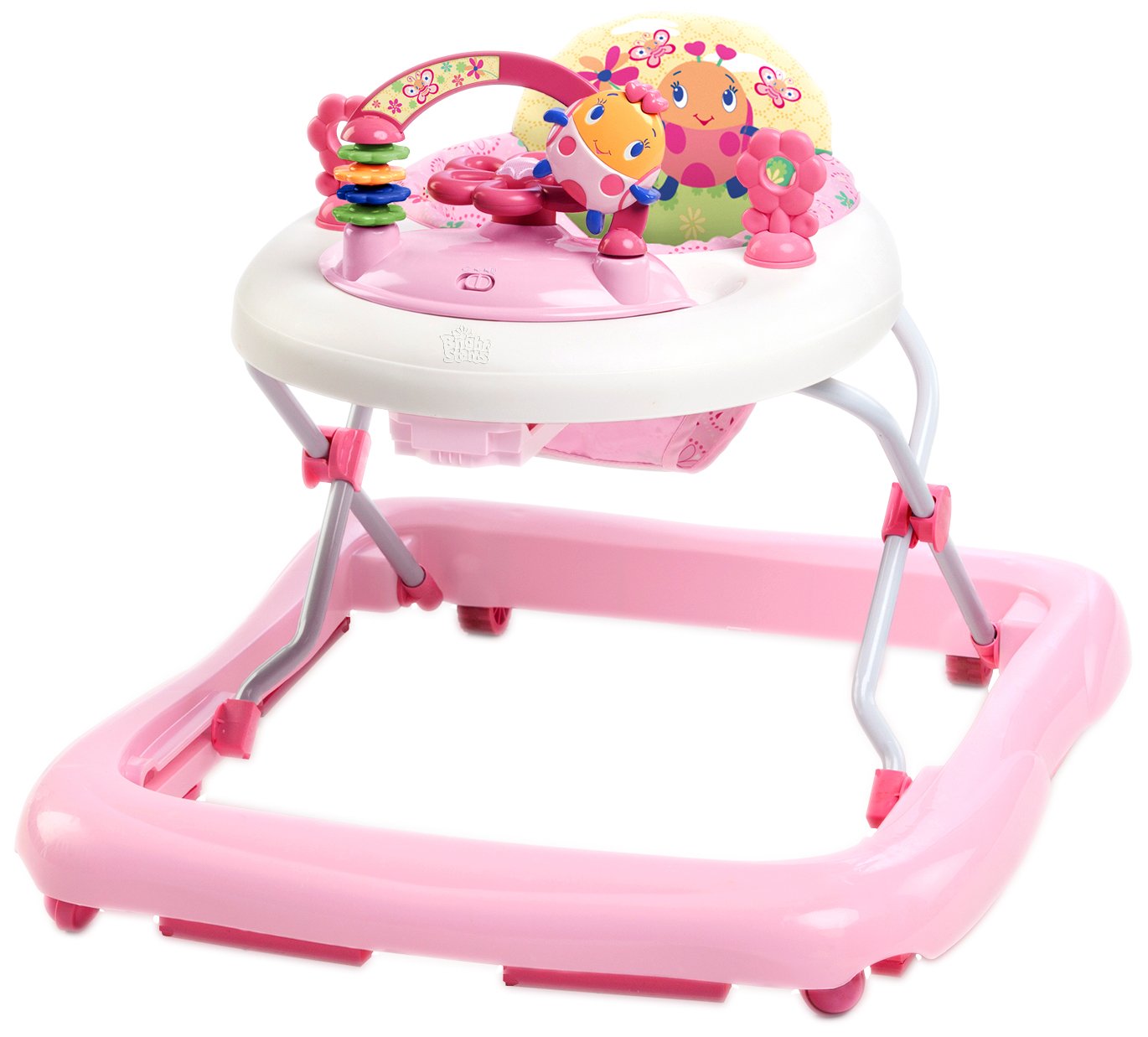 Bright Starts JuneBerry Walk-A-Bout Baby Walker and Entertainer, with Easy Fold Frame for Storage, Ages 6 Months +