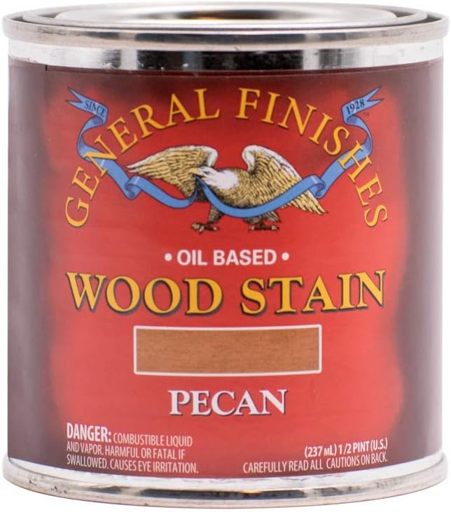 General Finishes Oil Based Penetrating Wood Stain, 1/2 Pint, American Walnut