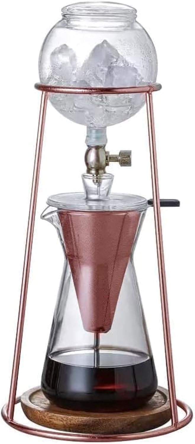 NISPIRA Luxury Ice Cold Brew Dripper Coffee Maker in Stainless steel, 600 ml Copper