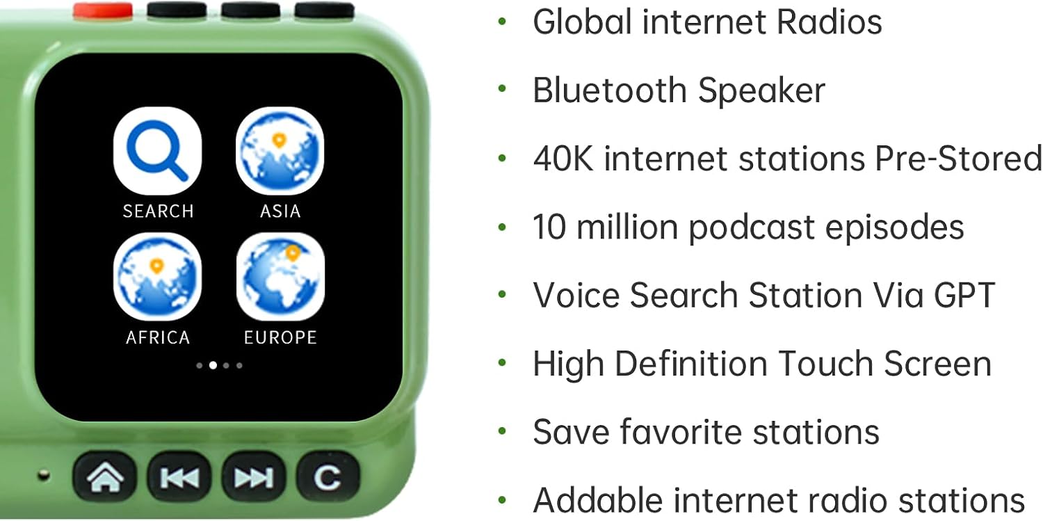 Choyong Voyager Bluetooth Speaker Wireless Internet Radio with WIFI/4G, World Radio Station, BT5.3