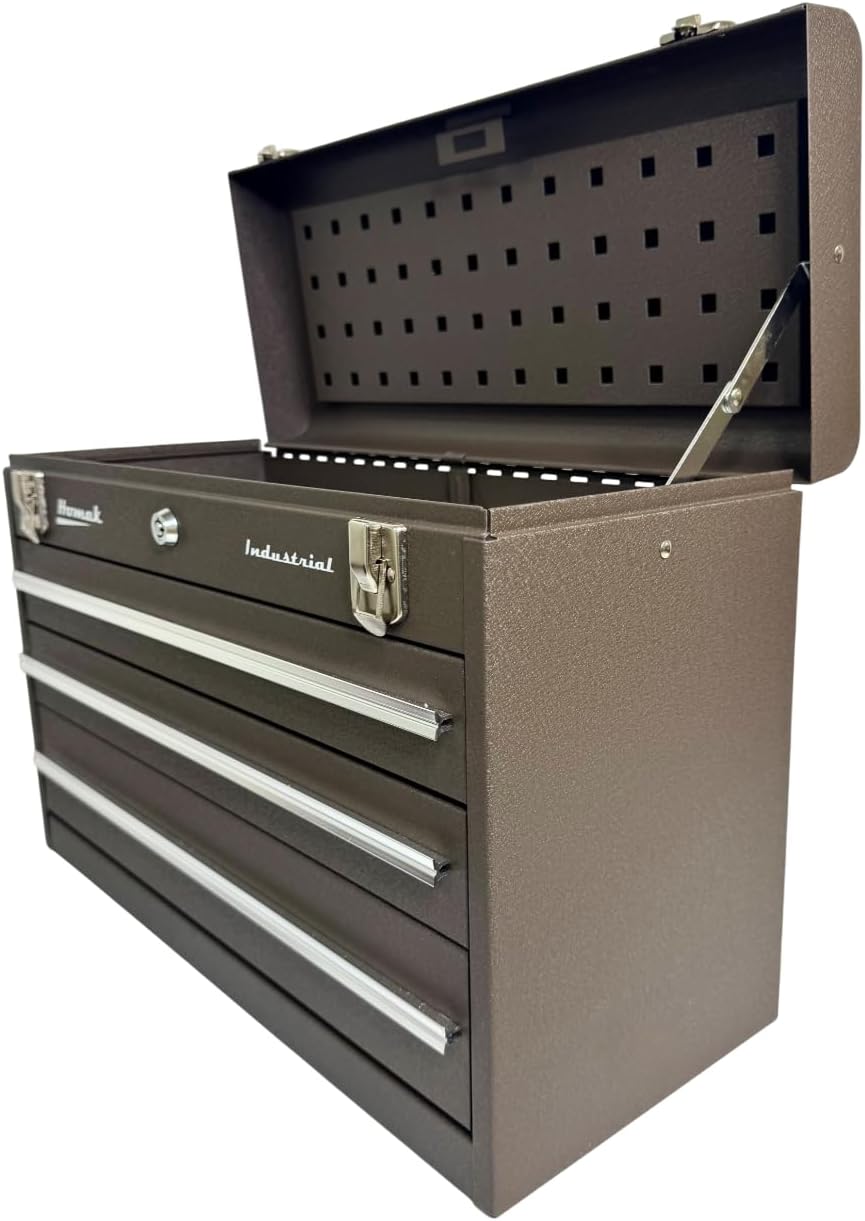 Homak Industrial 20-Inch 2-Drawer Friction Toolbox, Brown Winkle Powder Coat, BW00202200