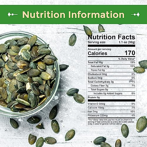 Sincerely Nuts - Raw Unsalted Shelled Pepitas Pumpkin Seeds | Healthy Antioxidant All Natural Snack Food or Toppings | Vegan, Kosher, Gluten Free Food | High in Protein 1(LB) Bag