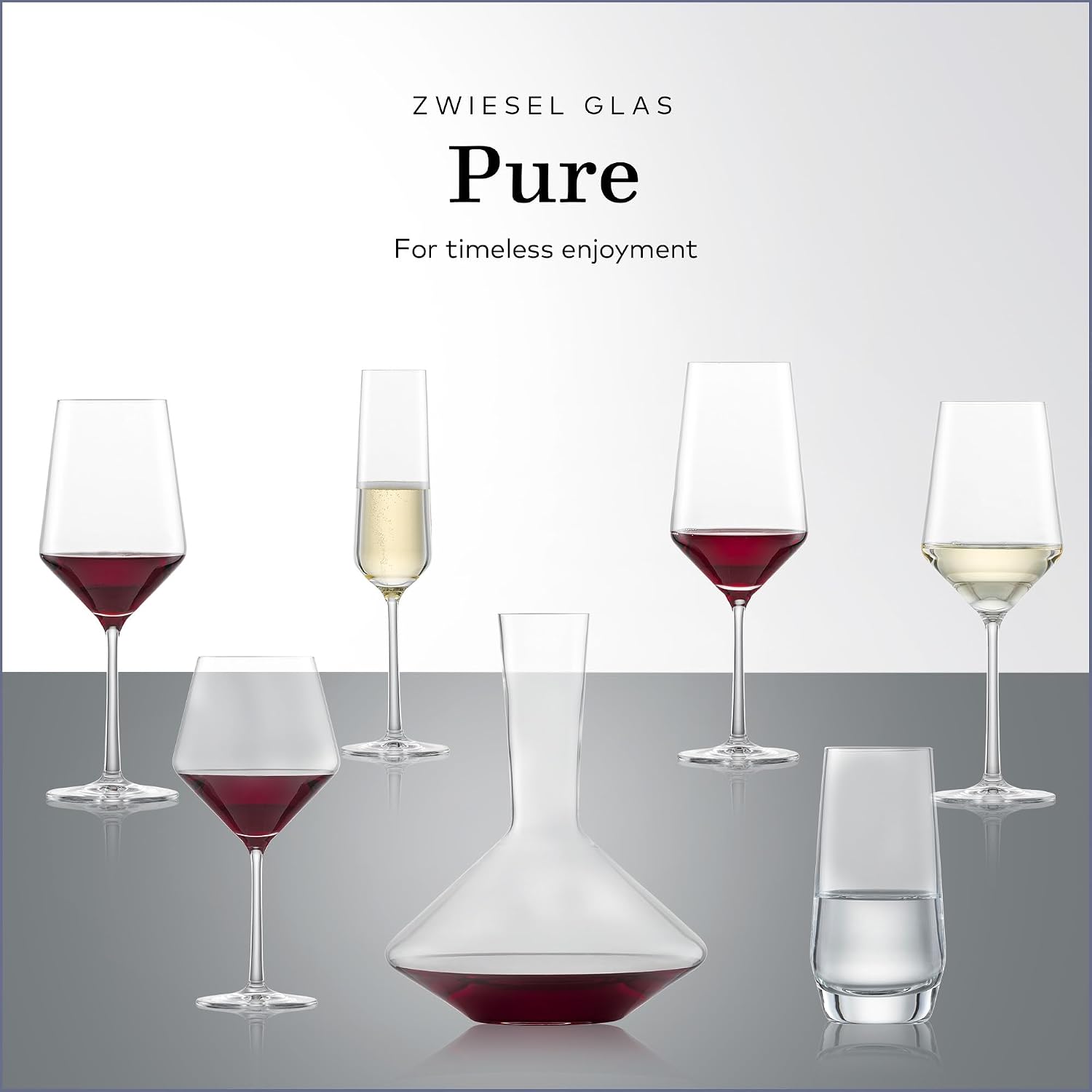 Zwiesel Glas Pure Burgundy Red Wine Glass (Set of 4), Graceful Burgundy Glasses for Red Wine, Dishwasher-Safe Tritan Crystal Glasses, Made in Germany (23 Ounce)
