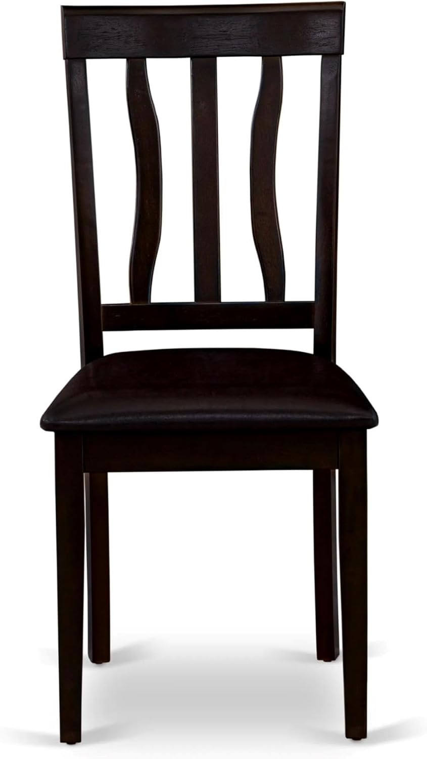 East West Furniture ANC-WHI-W Antique Dining Room Chairs - Slat Back Solid Wood Seat Chairs, Set of 2, Buttermilk & Cherry