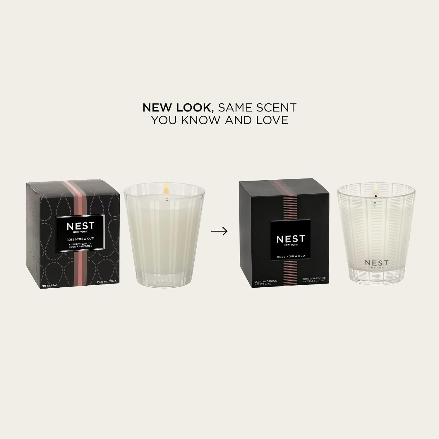 NEST New York Scented Classic Candle, Grapefruit - 8.1 oz - Up to 60-Hour Burn Time - Reusable Glass Vessel