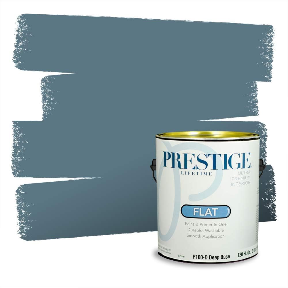 PRESTIGE Paints Exterior Paint and Primer In One, 1-Gallon, Semi-Gloss, Comparable Match of Behr* Intercoastal Gray*