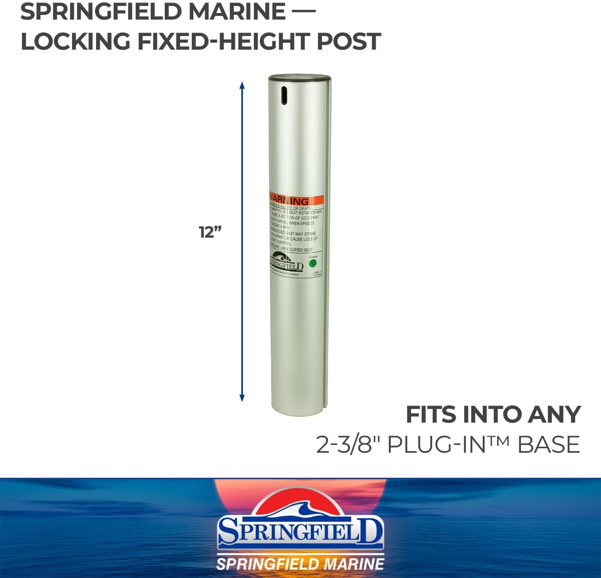 Springfield Marine 3300712 Plug-in Fixed Height Post - 12" Post Bulk,grey
