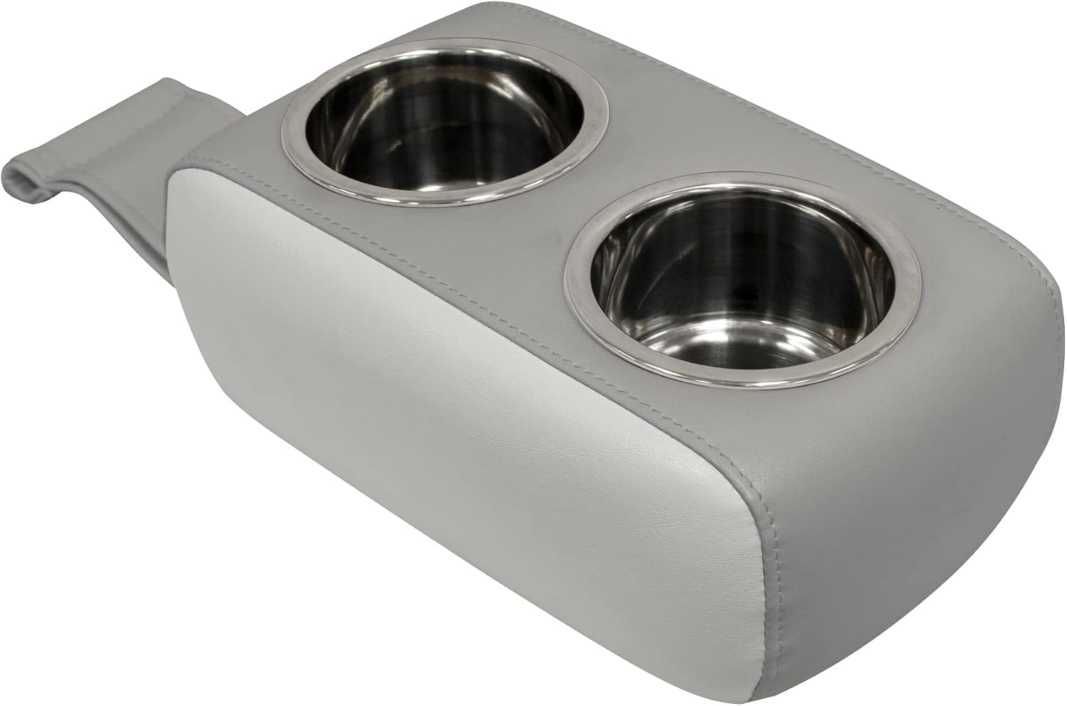 Wise 3059-1882 Pontoon Double Drink Holder with Stainless Steel Cup Holders, Marble / Brite White