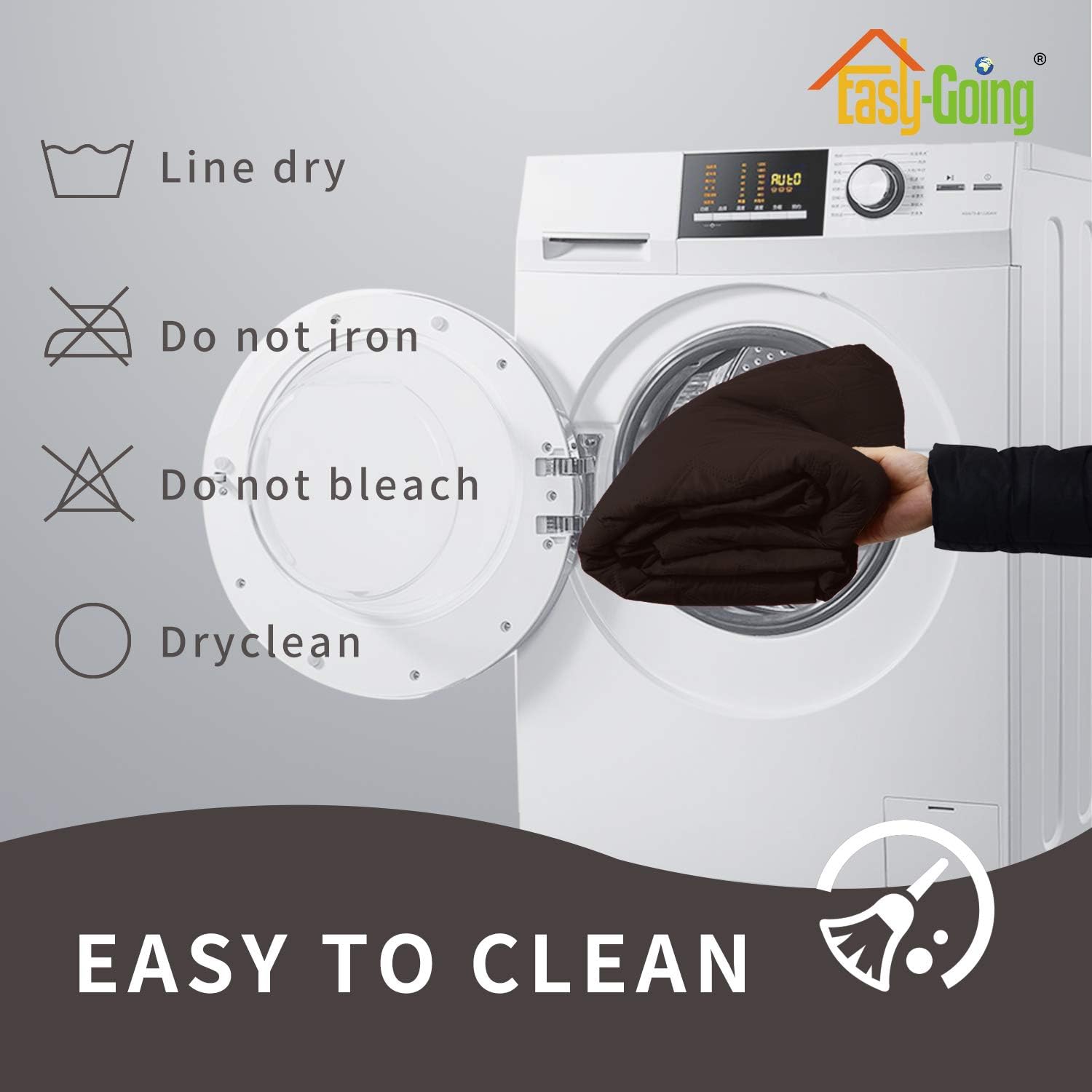 Easy-Going Waterproof Non-Slip Couch Cover, Small Recliner, Chocolate