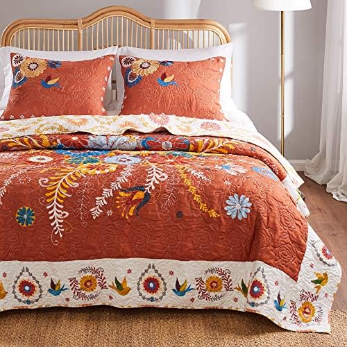 Greenland Home Barefoot Bungalow Topanga Quilt Set, 3-Piece Full/Queen, Multi