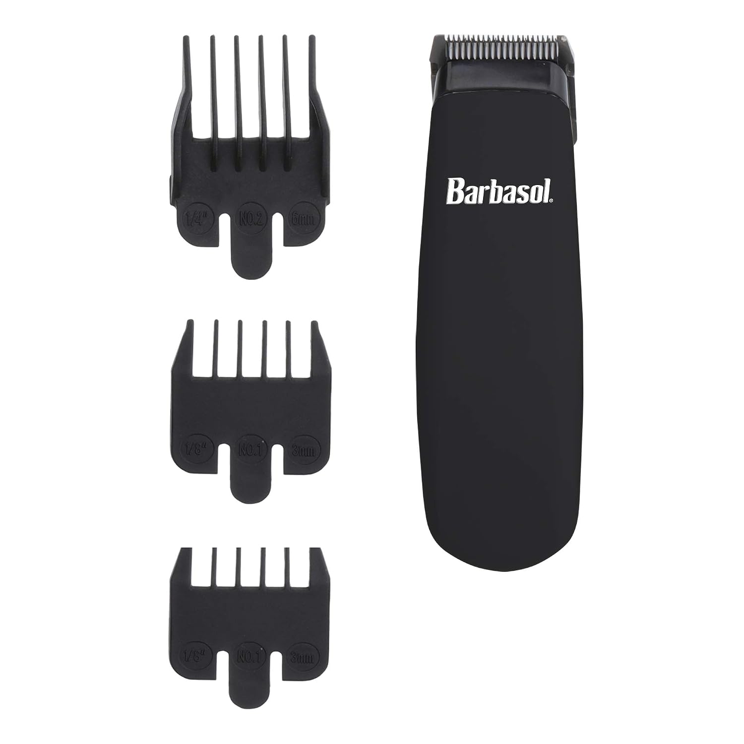 Barbasol Touch Up Trimmer for Men, Compact Electric Xtreme Precision Beard and Hair Trimmer with Stainless Steel Blades & 3 Guide Combs (3, 6, 10mm)
