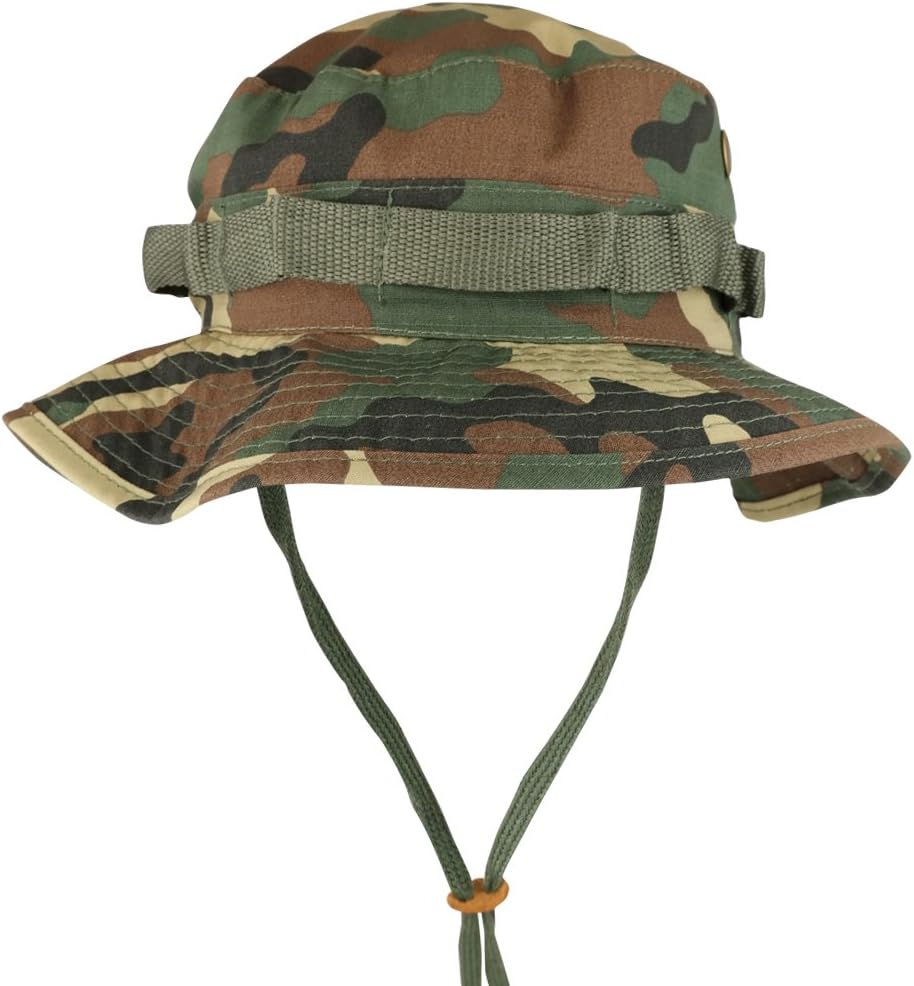 Armycrew Ripstop Tear Resistant Cotton Jungle Boonie Cap with Chin Strap