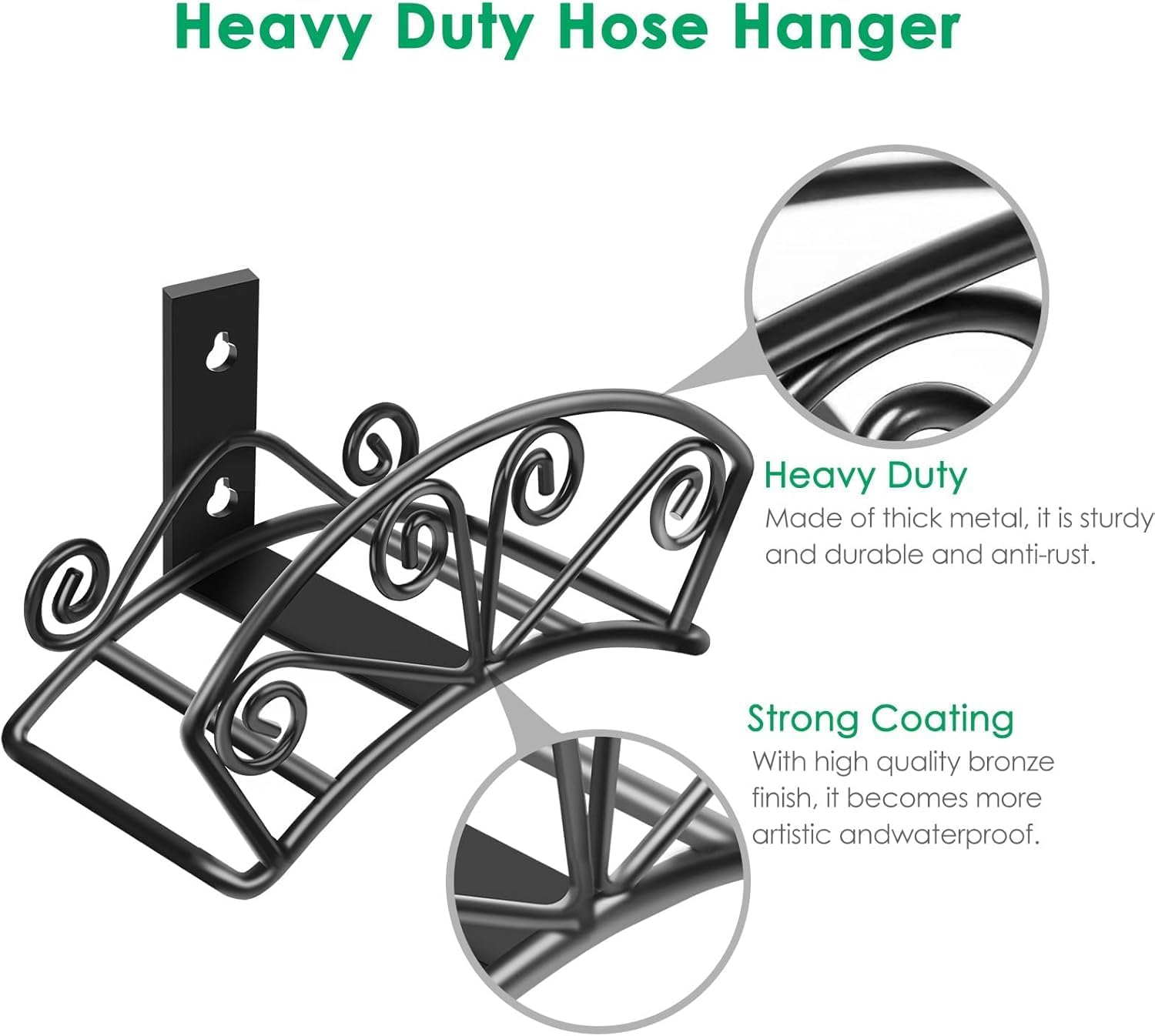 TomCare Garden Hose Holder, Heavy Duty 150 ft Capacity Hose Hanger