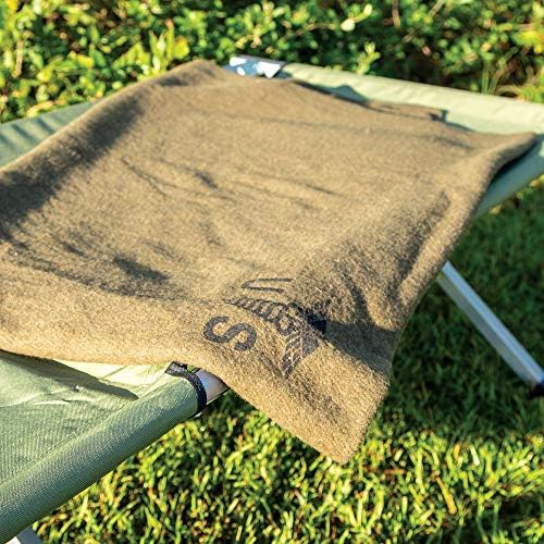 Reproduction US Army Medic Wool Blanket - Military Specs | 80% Wool Construction, Printed Logo, Great for Camping, Survival, Sporting Events